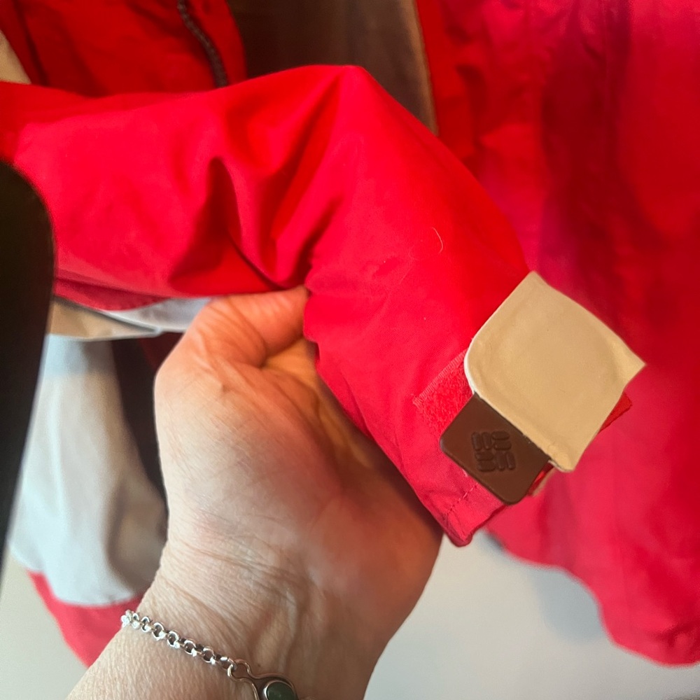 Columbia Men’s XL interchange Omni tech lined windbreaker. Grey and red. Zip up - Picture 15 of 15